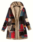 Helvano | Patchwork-Jacke mit Kapuze für Damen