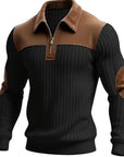 Helvano | Zweifarbiger Strick-Troyer mit Zipper für Herren