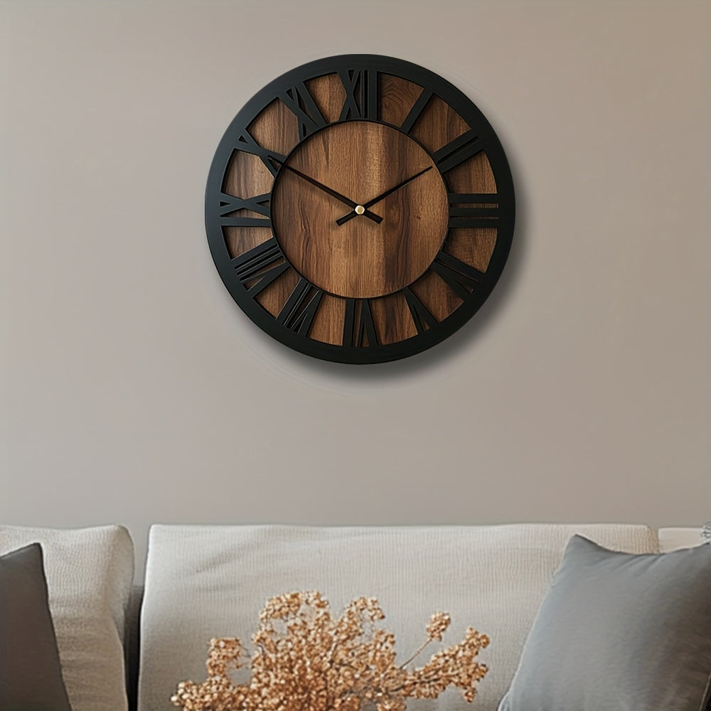 Helvano | Wanduhr aus Holz mit römischen Ziffern