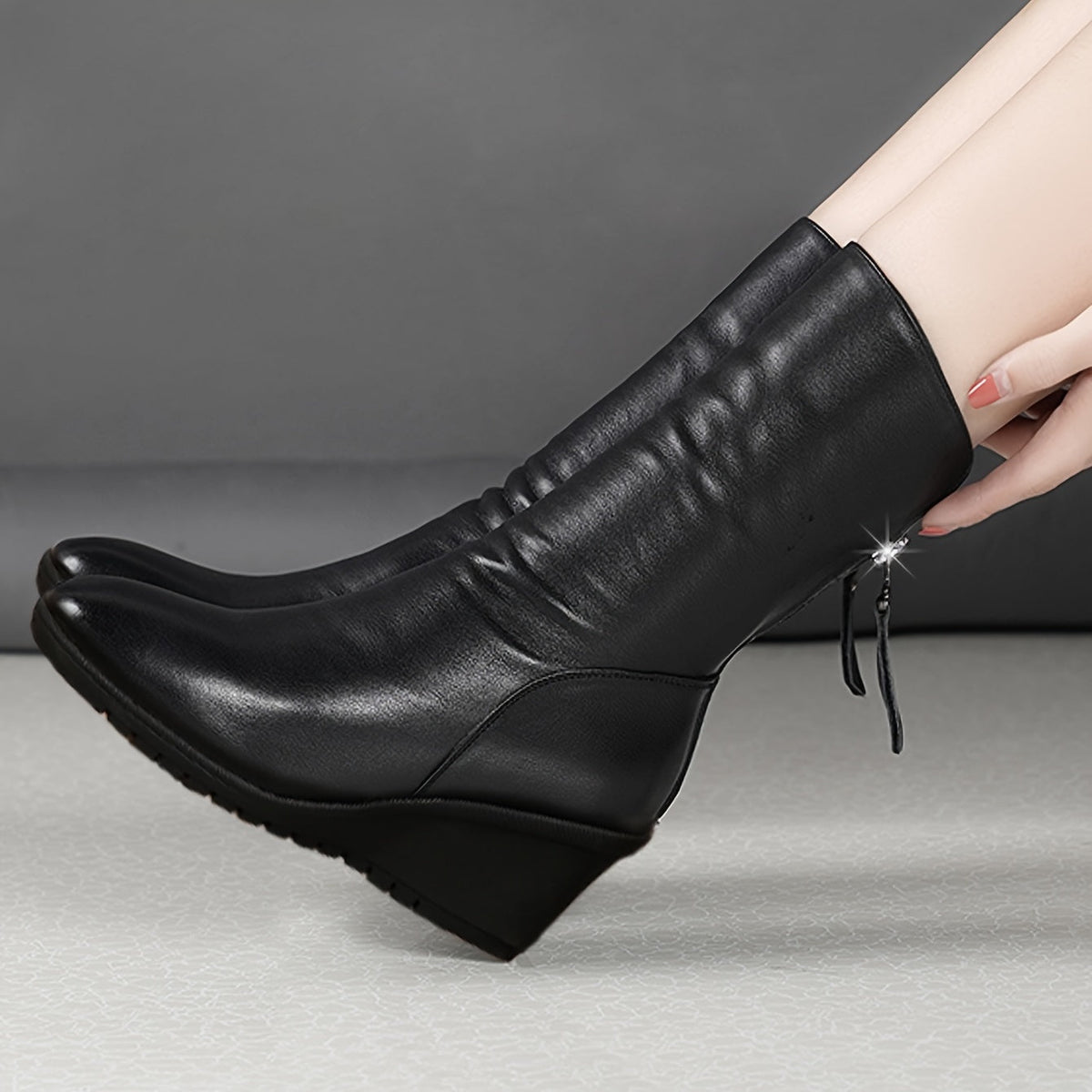 Helvano | Wadenhohe Keilstiefel für Damen
