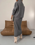 Helvano | Jersey-Midikleid mit Rollkragen für Damen
