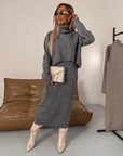 Helvano | Jersey-Midikleid mit Rollkragen für Damen