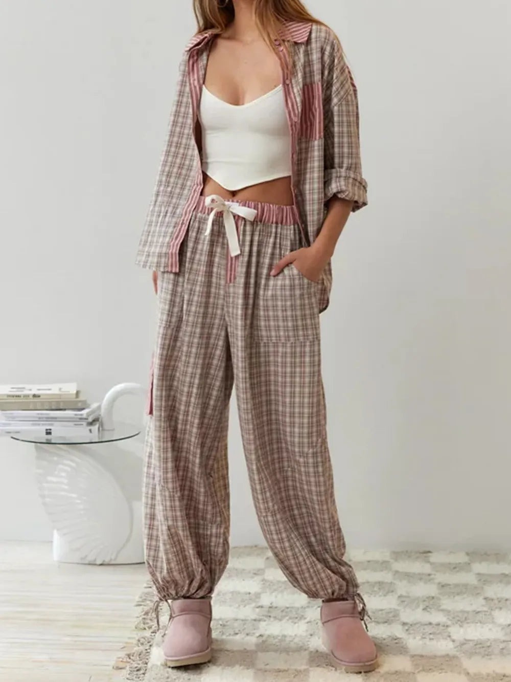 Helvano | Zweiteiliger Pyjama für Damen aus Baumwolle