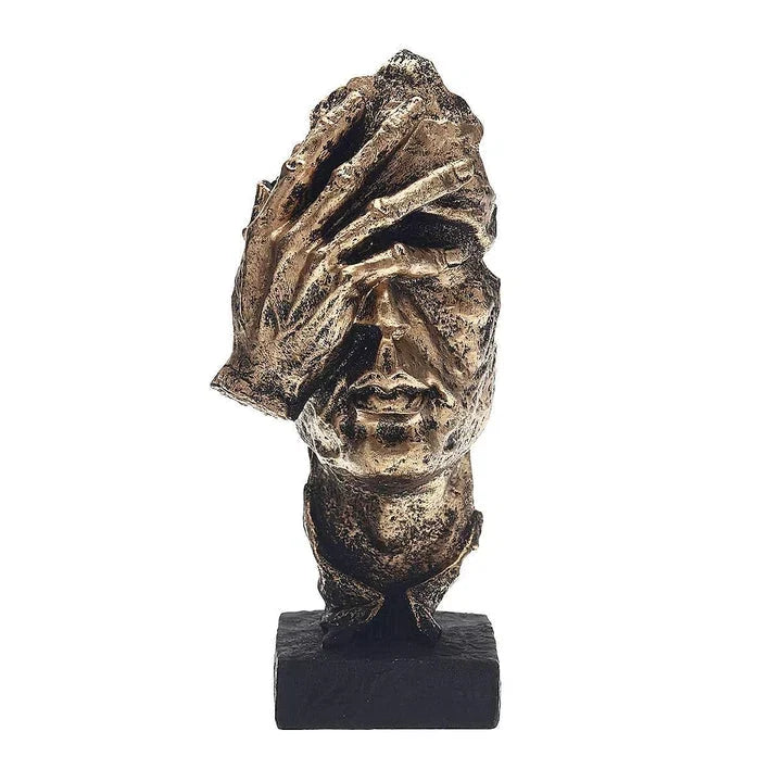 Helvano | Abstrakte Skulptur im Scandi-Stil in Gold
