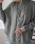 Helvano | Zopfstrick-Pullover mit Stehkragen für Damen