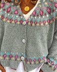 Helvano | Damen Strickjacke mit Norweger-Muster