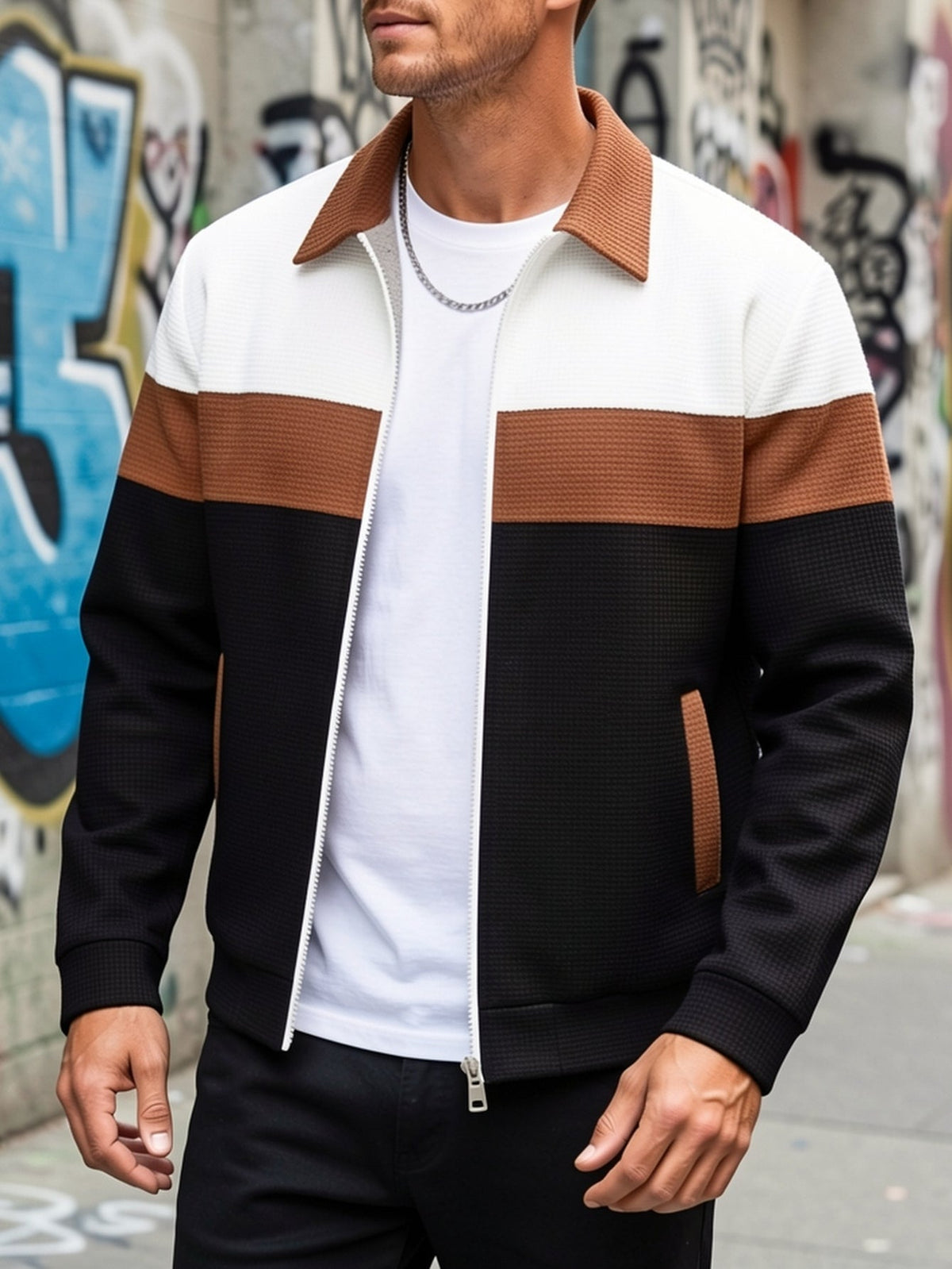 Helvano | Colorblock-Jacke mit Reissverschluss für Herren