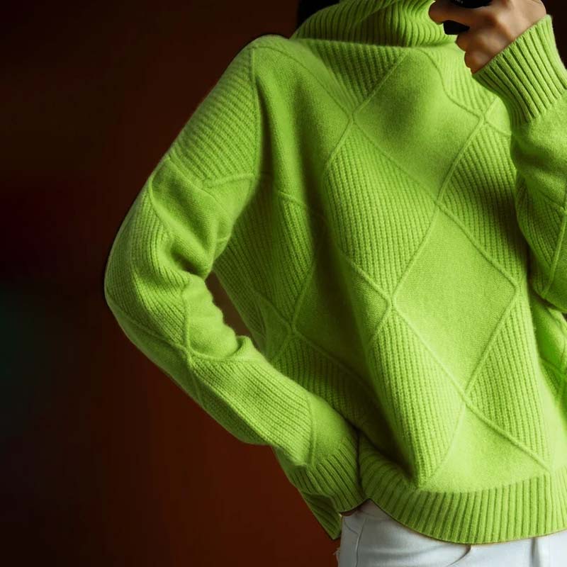 Helvano | Damen Strickpullover mit Stehkragen