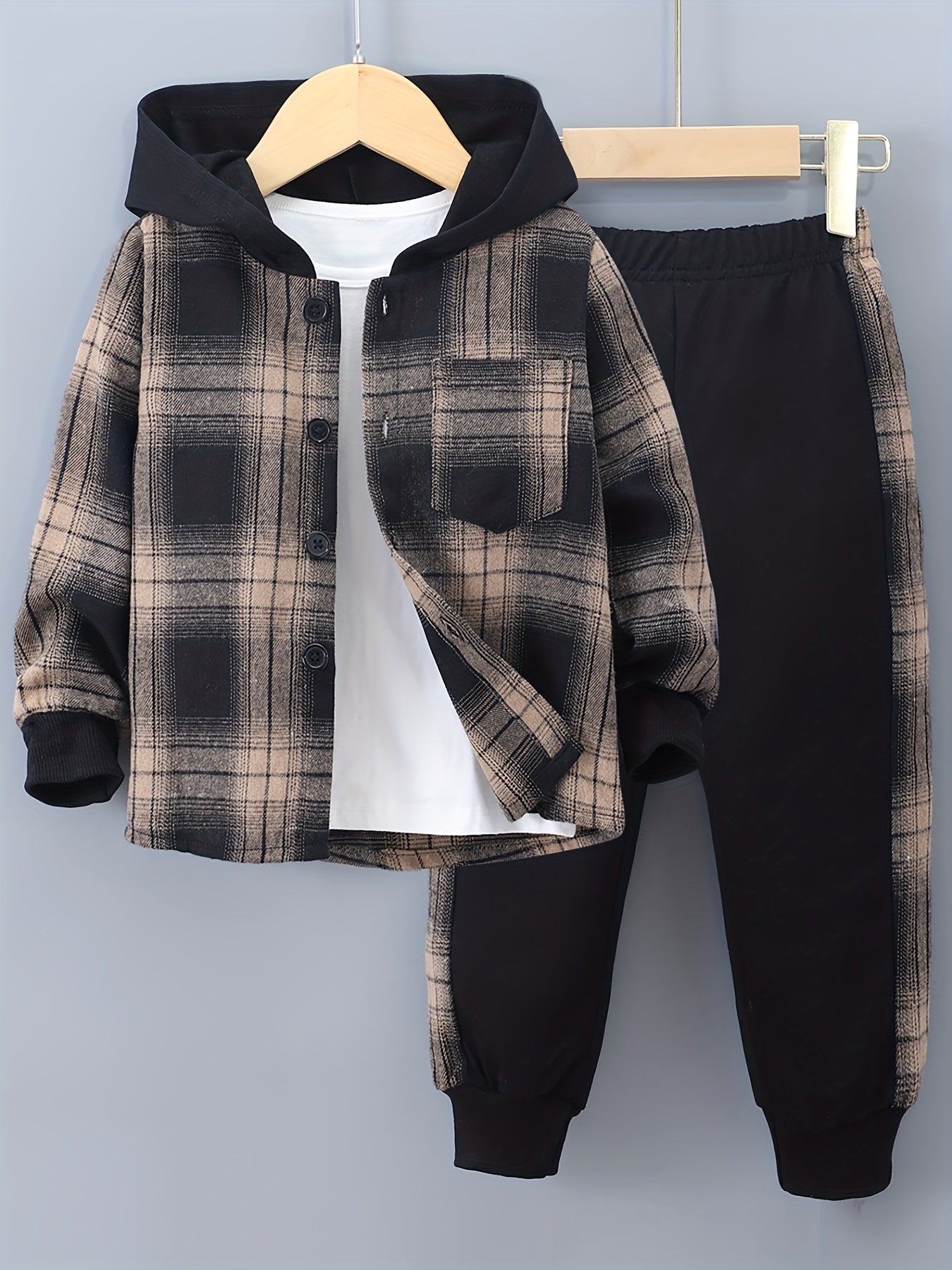 Helvano | 2-teiliges Jungen-Set mit Karo-Hoodie und Jogginghose