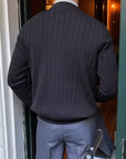 Helvano | Gerippte Strickjacke mit Knöpfen für Herren