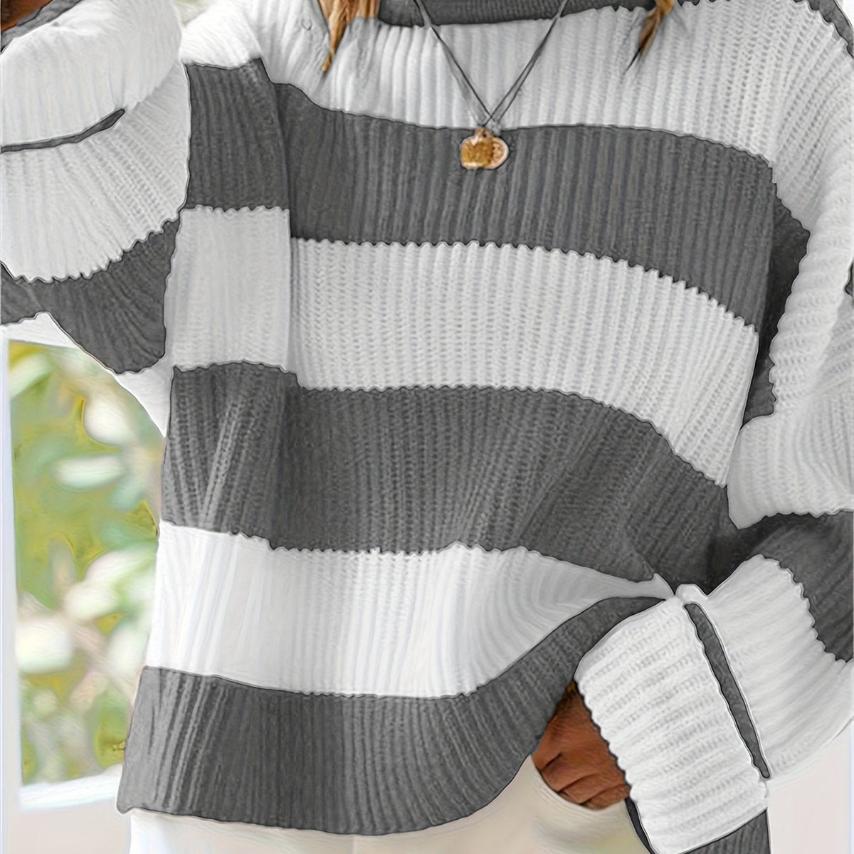 Helvano | Lockerer Colorblock-Strickpullover für Damen