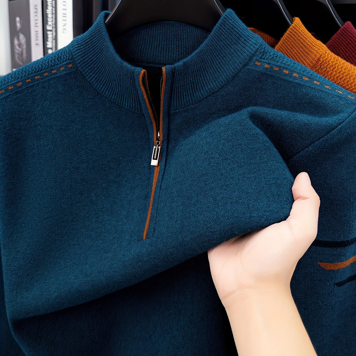 Helvano | Strickpullover mit Half-Zip für Herren