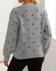 Helvano | Damen Strickpullover mit Punkten und Rundhals