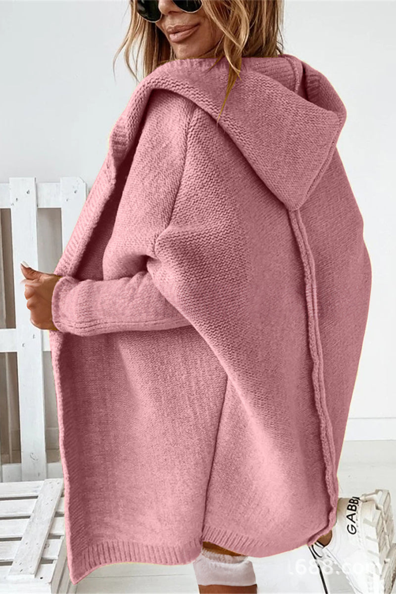 Helvano | Oversized Strickjacke mit Kapuze für Damen