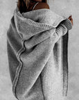 Helvano | Oversized Strickjacke mit Kapuze für Damen