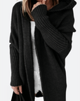 Helvano | Oversized Strickjacke mit Kapuze für Damen