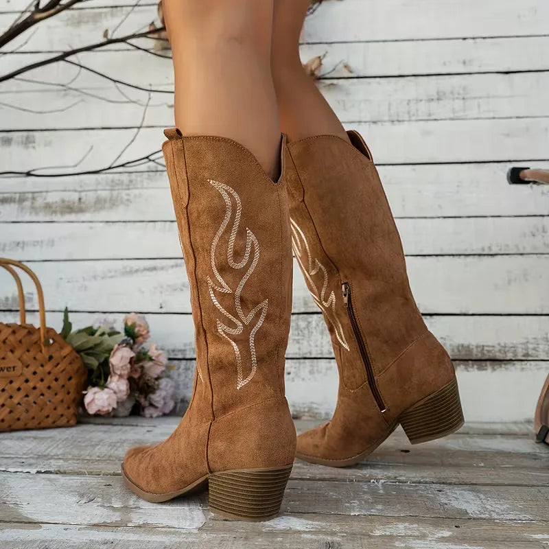 Helvano | Cowboystiefel mit Stickerei für Damen