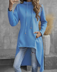 Helvano | Damen High-Low Hoodie mit Kordelzug