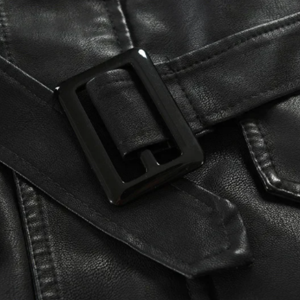 Helvano | Lange Bikerjacke aus Leder für Herren