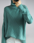 Helvano | Damen Rollkragenpullover mit geometrischem Muster