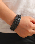 Helvano | Herren-Lederarmband in Schwarz