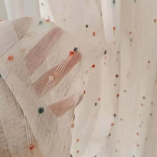 Helvano | Regenbogen-Tüllvorhang mit Stickerei