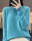 Helvano | Damen Strickpullover mit Rundhalsausschnitt