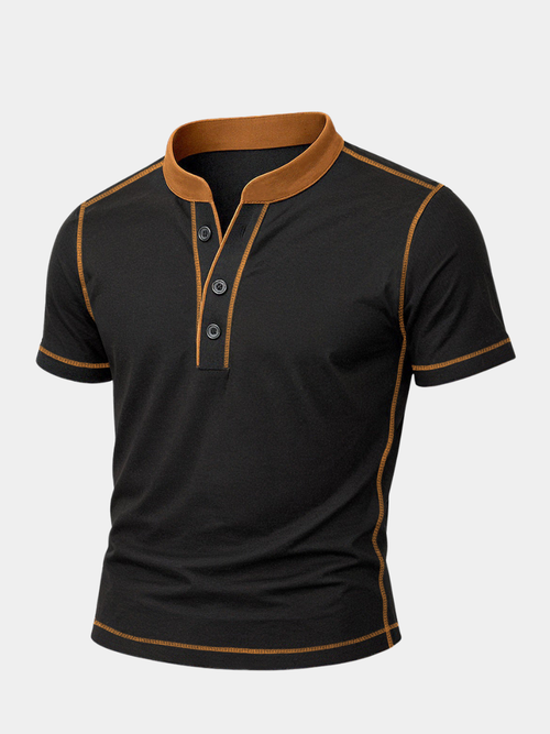 Helvano | Henley-Shirt für Herren mit Kontrastblende