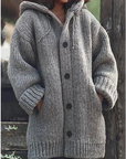 Helvano | Strickjacke mit Kapuze und Knöpfen für Damen
