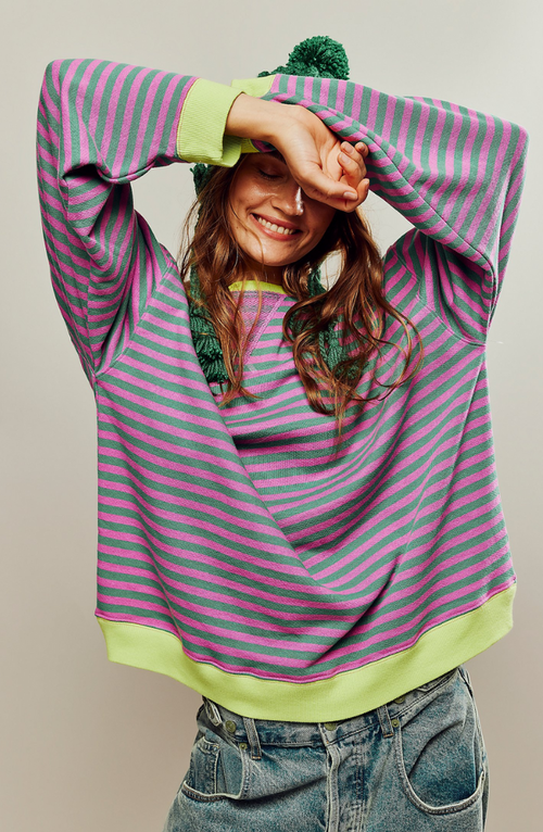 Helvano | Oversized Gestreiftes Damen Sweatshirt