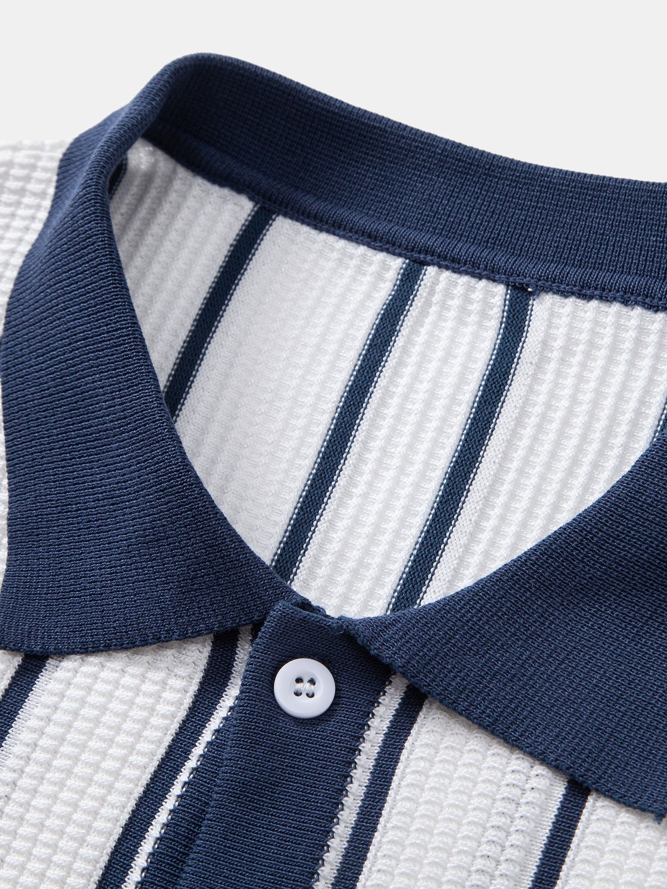 Helvano | Gestreiftes Strickhemd mit Knöpfen für Herren