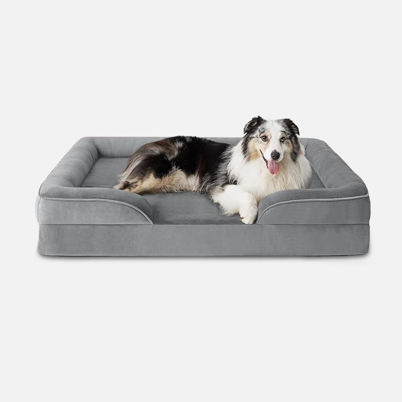 Helvano | Orthopädisches Hundebett in Grau &amp; Schwarz