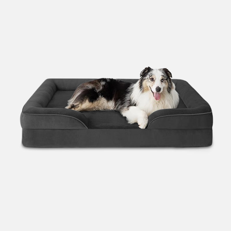 Helvano | Orthopädisches Hundebett in Grau &amp; Schwarz