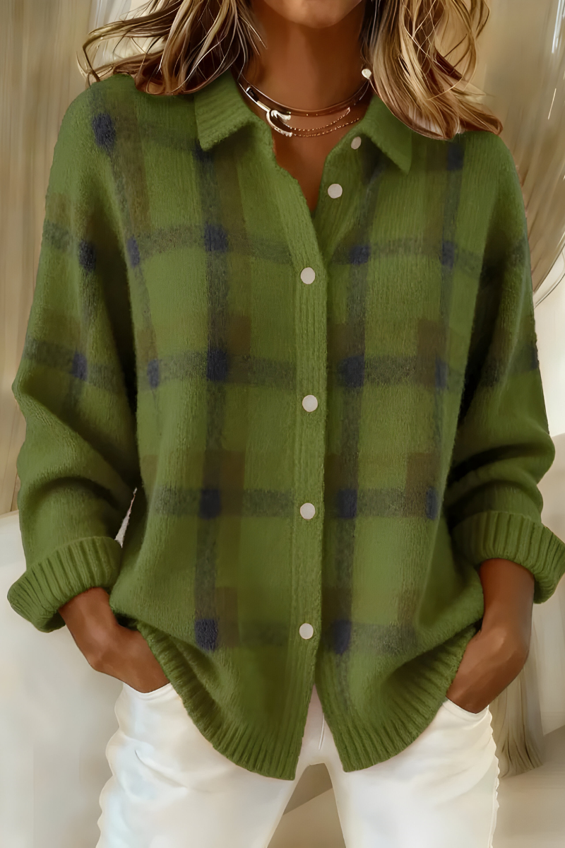 Helvano | Karierte Strickjacke für Damen