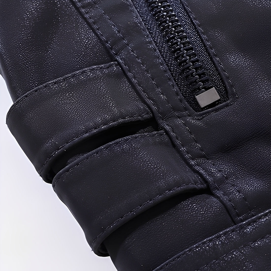 Helvano | Vegane Lederjacke für Herren im Bikerstil