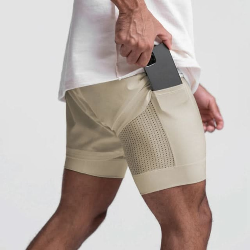 Helvano | 2-in-1 Sportshorts mit Innenhose für Herren