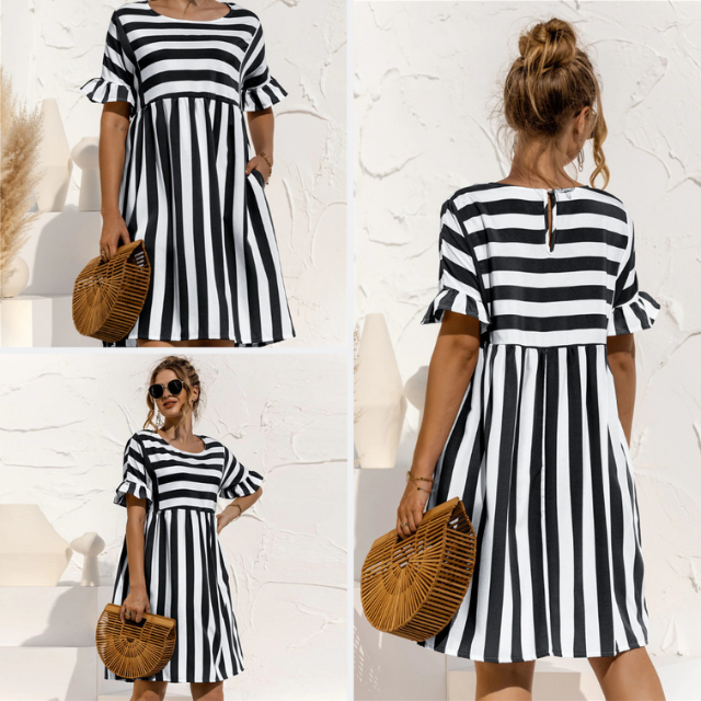 Helvano | Gestreiftes Strandkleid für Damen
