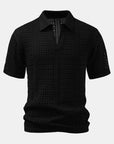 Helvano | Herren-Set Häkel-Poloshirt mit V-Ausschnitt & Leinenhose