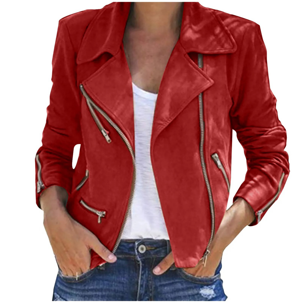 Helvano | Damen Lederjacke mit Reissverschluss