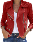 Helvano | Damen Lederjacke mit Reissverschluss