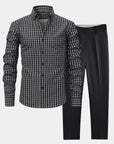 Helvano | Herren-Set: Kariertes Hemd & Slim-Fit-Hose