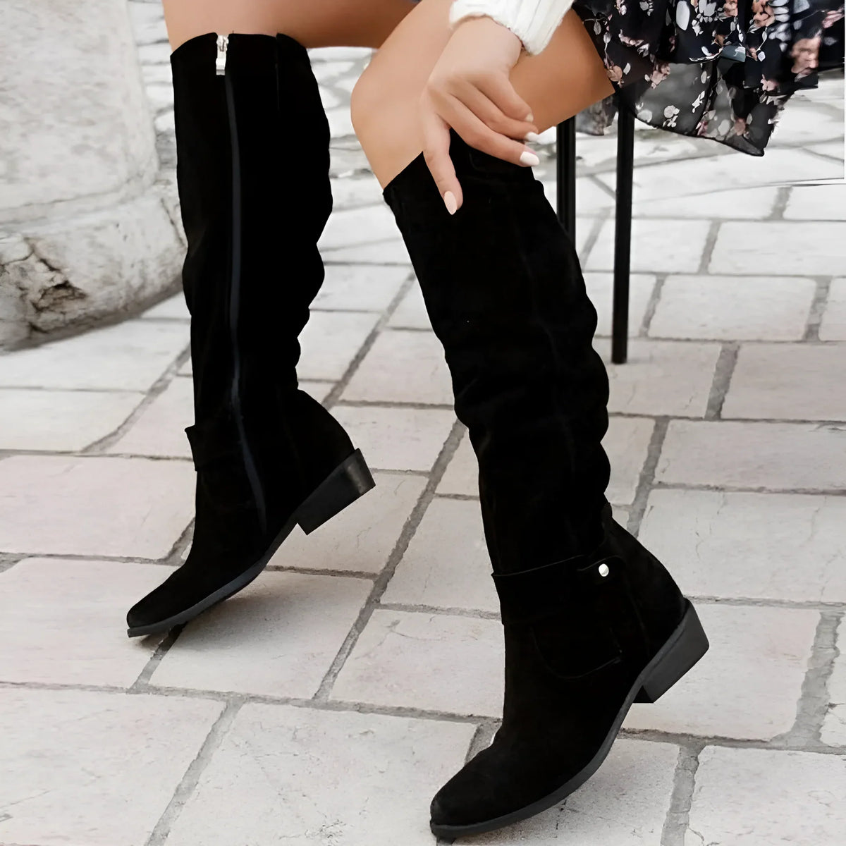 Helvano | Damenstiefel mit Blockabsatz in Schwarz