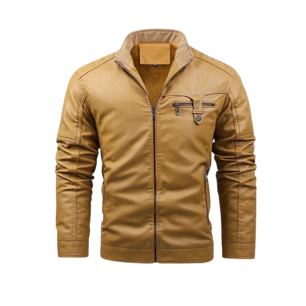 Helvano | Retro Lederjacke mit Fleecefutter für Herren