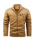 Helvano | Retro Lederjacke mit Fleecefutter für Herren