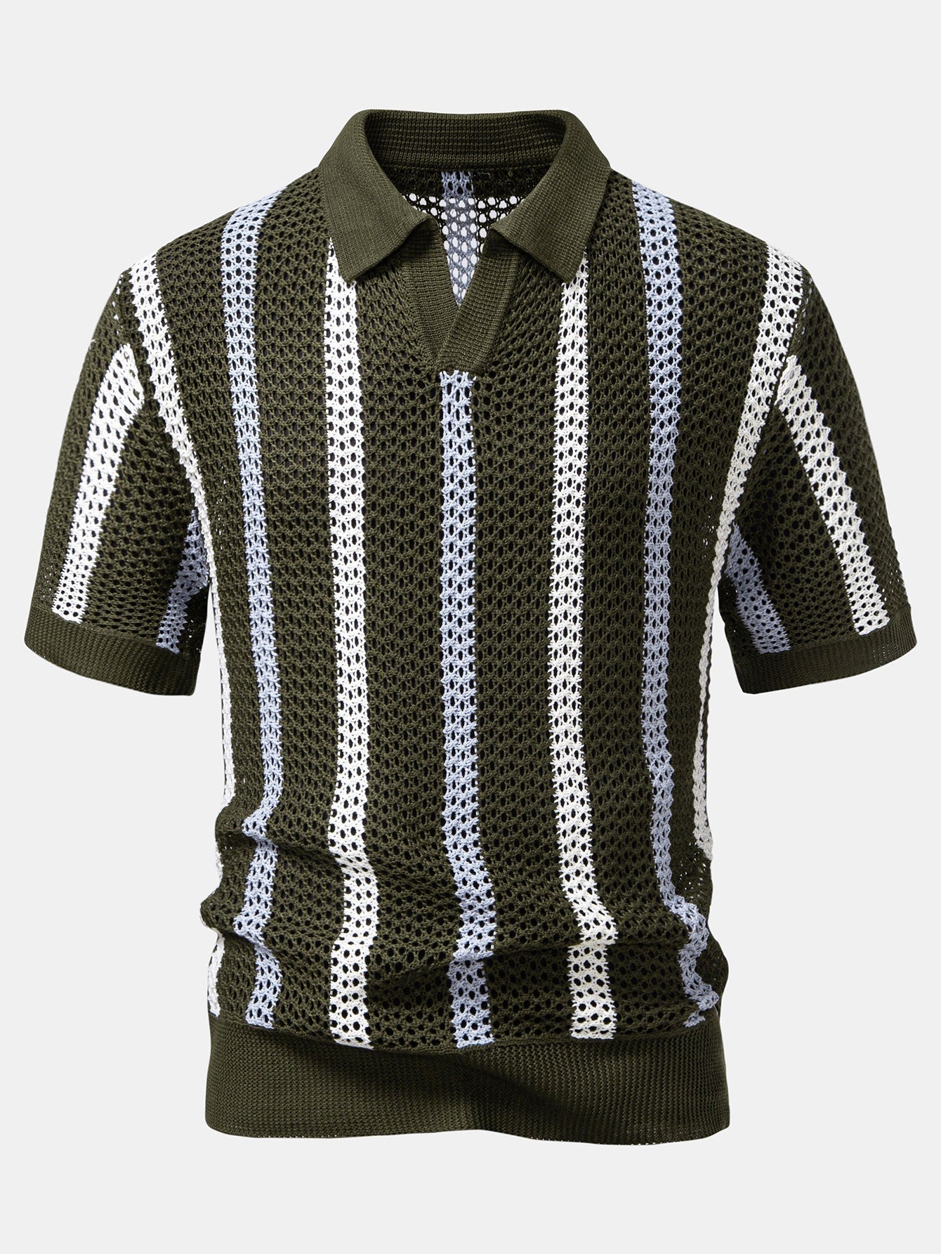Helvano | Herren Set Häkel-Poloshirt &amp; Leinenhose