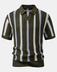 Helvano | Herren Set Häkel-Poloshirt & Leinenhose