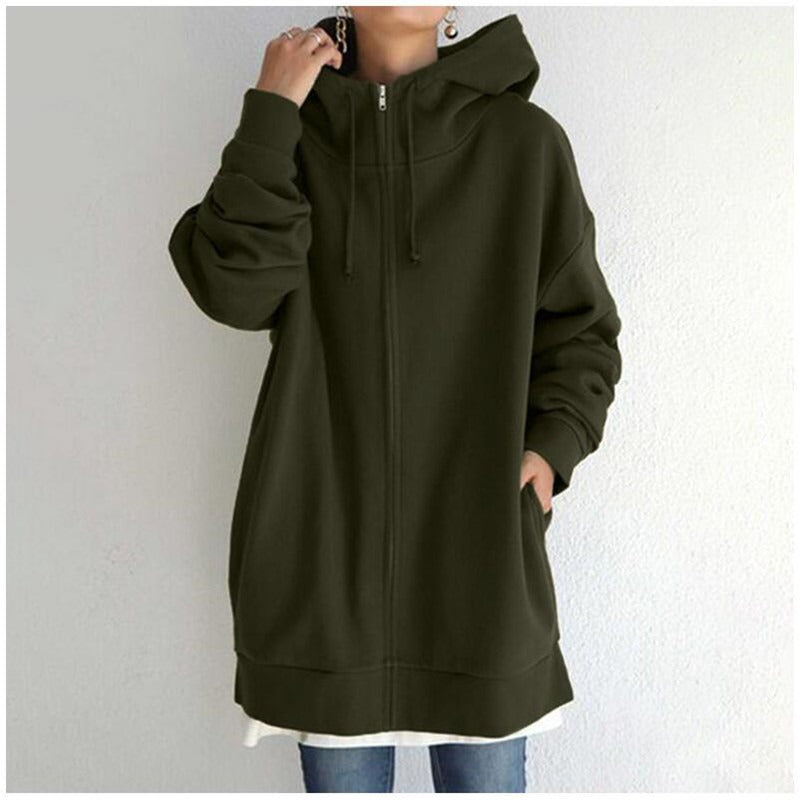 Helvano | Fleece-Hoodie mit Reissverschluss für Damen