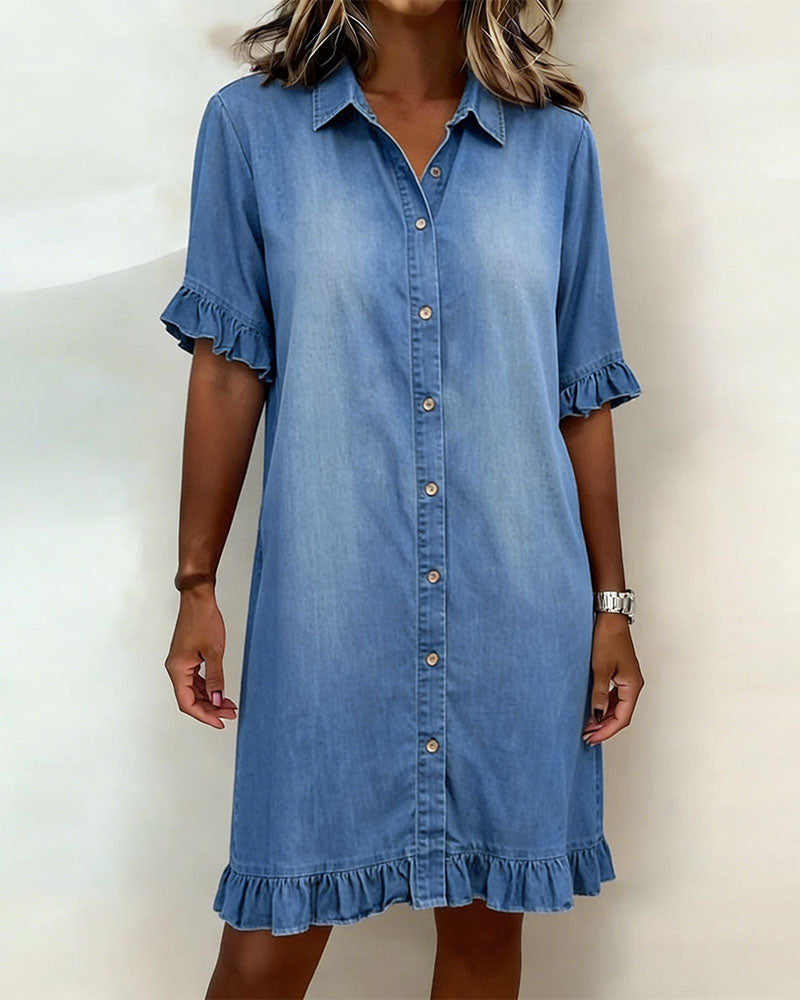 Helvano | Jeanskleid mit Knopfleiste für Damen