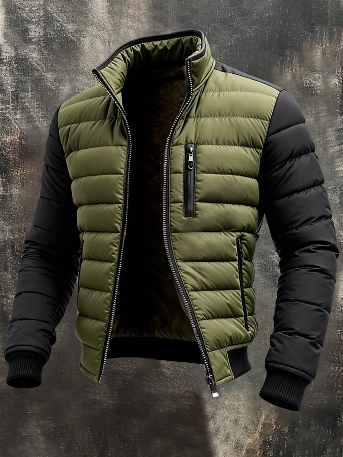 Helvano | Gesteppte Zip-Jacke für Herren in Oliv