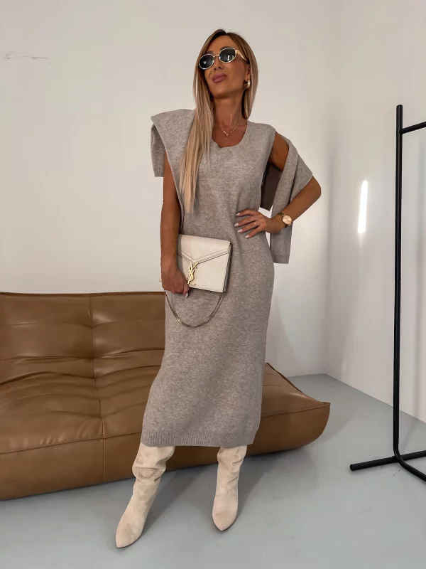 Helvano | Jersey-Midikleid mit Rollkragen für Damen